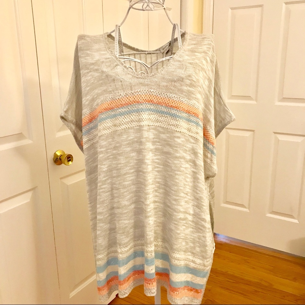 Open-Weave Poncho-Style Top